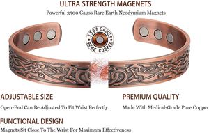 Pulsera Magnética para Hombre y Mujer, 99.9% Sólida y Pura, con 6 Imanes Potentes, Ajustable, en Caja de Regalo para Padre, Esposo, Novio - Product Image 2