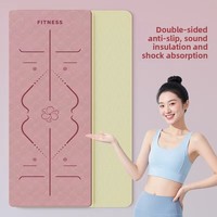 Tapis de yoga TPE 6 mm d'épaisseur, antidérapant, absorbant les chocs, silencieux, 183 cm, 490 g, pour la danse, les entraînements à domicile pour femmes, tapis de sol rectangulaire