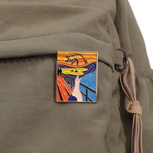 Pin Enamel Lukisan Minyak Van Gogh Malam Berbintang Bros Pin Kerah Perhiasan Seni Hadiah untuk Teman Grosir - Product Image 2