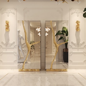 Luxury Brass Wine Cabinet Modern Designer Cracked <strong>Decorative</strong> Metal Cabinet for Villa and Mansion Statement Storage <strong>Lockers</strong> - Product Image 2