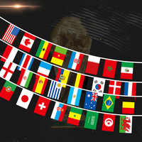 Guirlande de fanions en polyester en gros, 48 drapeaux, États-Unis, Canada, Mexique, Coupe de football, bannière suspendue extérieure, logo personnalisé 14x21cm