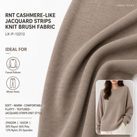 RNT Rajutan Jacquard Seperti Kasmir dengan Strip Berbahan Rajut 30% Rayon 56% Poli 12% Nilon 2% SP 290GSM Celana Pullover Tebal Grosir Kustom