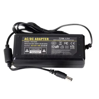 Adaptateurs secteur pour prise murale, chargeur de bureau, coque en plastique, sortie unique 12V 6A 72W, convertisseur transformateur AC DC, garantie 2 ans, EMC