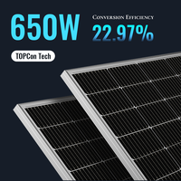 Panneau Solaire Bifacial en Gros 630W 640W 650W, Module Photovoltaïque Topcon Double Verre pour Utilisation Extérieure en Agriculture et Commerciale