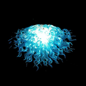 Lustre italien d'art soufflé à la main sur mesure Swirl Clear Blue <span class=keywords><strong>Turquoise</strong></span> Glass Decorative Pendant Lights for Home Office Hotel - Product Image 4