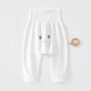 Pantalon <span class=keywords><strong>Harem</strong></span> Bébé en Coton Doux à Taille Haute avec Protection Ventrale, Imprimé Dessin Animé, Entrejambe Ample, pour Nouveau-né, Vêtement <span class=keywords><strong>de</strong></span> Nuit Quotidien - Product Image 2