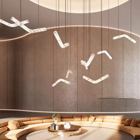 Lampe suspendue minimaliste en albâtre pour salon, lustre en plâtre pour salle à manger, luminaires suspendus décoratifs à LED réglables