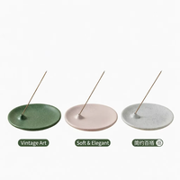 Support en ciment pour bâtonnets et spirales d'encens, base de brûleur créative pour la décoration intérieure, idéal pour la purification et le yoga, collection automne-été