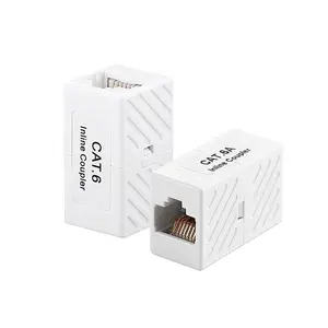 RJ45 Coupler 8P8C perempuan ke jaringan Wanita konektor Keystone Jack Cat6 adaptor Inline modul jaringan langsung tanpa pelindung