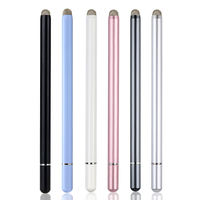 Stylet tactile en fibre 2 en 1 en métal personnalisé à vente chaude, pointe remplaçable pour tablettes iPhone, haute sensibilité, design de capuchon magnétique