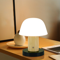 Lampe de bureau moderne en ABS, design LED, avec commande par interrupteur et recharge, pour salon, chambre à coucher, chevet, motif champignon et bourgeon de fleur, pour l'exportation