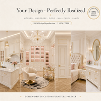 Armoire dressing en bois massif blanc crème de style européen avec coiffeuse, mobilier d'intérieur de villa moderne et luxueux