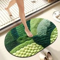 3D-Gedruckte Superabsorbierende Badematte Rutschfest Klassischer Stil Blumenmuster Ovale Form Umweltfreundlicher Badezimmerteppich für Zuhause und Hotel