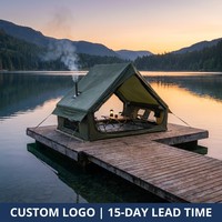 Tente gonflable 4 saisons 6,3 m² avec cheminée, cabane gonflable imperméable 4 saisons pour expéditions hivernales