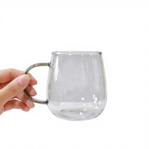 Mug en verre borosilicate haute résistance à la chaleur, à paroi simple, avec poignée, pour café, thé, lait, eau - Product Image 4