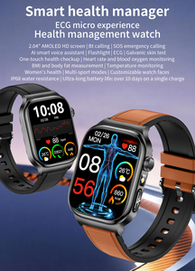 Smart Watch TK18 AMOLED Screen ECG Health Monitoring Body Temperature Fitness Tracker IP68 Waterproof 650mAh Battery BT Call - Product Image 5
