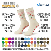 Chaussettes de yoga et de Pilates sportives antidérapantes en coton tricoté 100 % avec logo personnalisé, soutien de la voûte plantaire respirant pour femmes - Vente en gros OEM