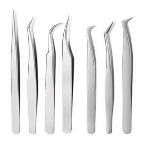 Pinzas Profesionales de Acero Inoxidable para Pestañas, Punta Puntiaguda, Pinzas Personalizadas para Extensiones de Pestañas Postizas - Product Image 1
