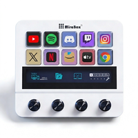 Contrôleur MiraBox N4 Stream Dock avec 10 touches LCD, 4 boutons de déclenchement et moniteur latéral pour le streaming, les jeux et la création de contenu