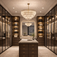 Meubles de chambre à coucher de luxe sur mesure, design italien moderne, armoire de rangement, éclairage LED, portes en bois massif, portes coulissantes, hôtel