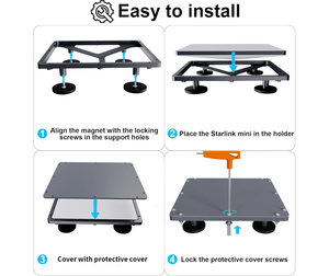 Kit de Montaje Magnético 2 en 1 de Aleación de Aluminio de Alta Calidad + Cubierta para Starlink Mini con Cubierta de PC de Alta Resistencia para Automóvil - Product Image 5