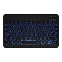 Profesional Cina Produsen Lampu Latar Mini Bluetooths Nirkabel Keyboard untuk Tablet