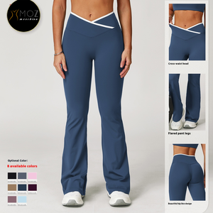 Của phụ nữ loe cao eo yoga quần màu rắn thể dục Shapewear <span class=keywords><strong>XXL</strong></span> XL Kích thước thoáng khí thể thao dài phòng tập thể dục nén xà cạp - Product Image 2