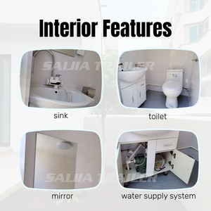 Роскошный портативный туалет прицеп с душевой комнатой и раздвижной дверью сборный мобильный туалет прицеп - Product Image 2