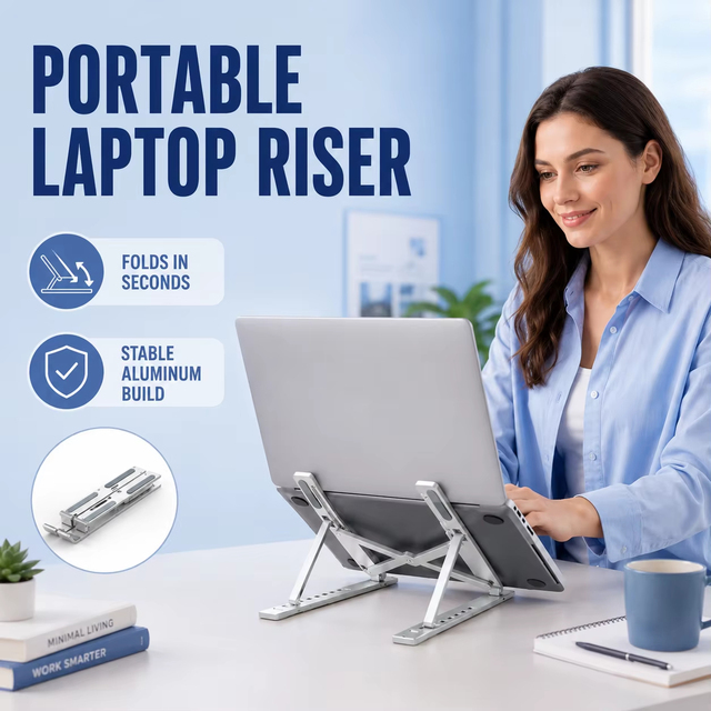 Adjustable Aluminum Notebook Cooling Holder Foldable Portable Stable Laptop Desk Bracket Home Office Accessory
