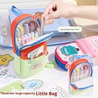 2025 multifonctionnel Mini sac à dos forme crayon sac petites filles Polyester tissu moelleux mignon étui à crayons pochette pour l'école