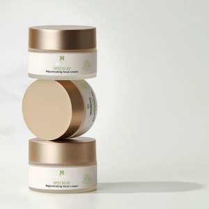 Luxury Cosmetic <b>Clear</b> Frosted Glass Empty Cosmetic Jar Face Body Eye Cream 50g 2oz Cosmetic <b>Container</b> Jar With Lids - Product Image 1