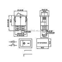 Interrupteur à bascule 15x21mm 4 broches 2 positions 10A 125V 6A 250VAC 15*21mm ON OFF noir bouton poussoir interrupteur d'alimentation