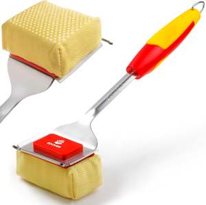 Brosse de nettoyage vapeur télescopique réglable et écologique pour barbecues, avec manche en acier inoxydable pour grilles - Product Image 1