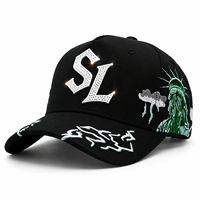Casquettes de baseball sportives X Caps de haute qualité, originales, à visière incurvée, Barbas G5, à 5 panneaux, avec strass, Sad Boys