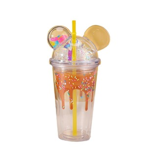 450ml Redce Cream Strohhalmbecher, doppelwandiger Kühlbecher für Crushed Ice, wiederverwendbare Sommer-Trinkflasche aus Kunststoff, Werbegeschenke, allgemein - Product Image 4