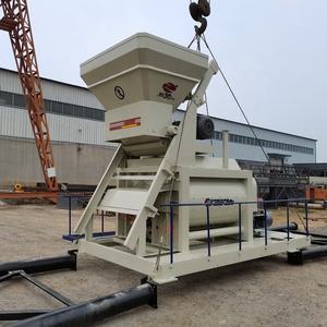 Neuer stationärer Doppelwellen-Zement mischer beton mit Riemen übertragungs betonmischer mit Zement behälter - Product Image 6