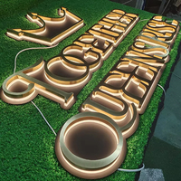 Vente flash : lettres LED publicitaires 3D personnalisées - PVC imperméable, durable, design simple et moderne, éclairage rétroéclairé pour extérieur/intérieur, pour la décoration