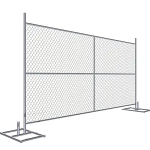 American market construction site fence 6ft x 12ft, 6ft x 10ft galvanized temporary chain link fence