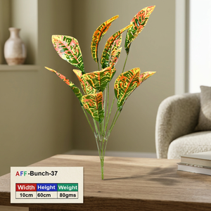 Plante artificielle de croton vert orangé AFF Bunch -37 - Product Image 2