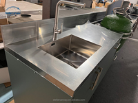 Meilleures armoires de cuisine extérieures en acier inoxydable avec portes en verre, ensemble barbecue modulaire pour la salle à manger