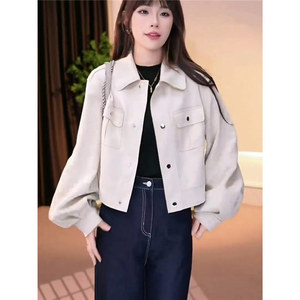 2025 <span class=keywords><strong>Petite</strong></span> veste de motard veste de <span class=keywords><strong>moto</strong></span> de style européen et américain manteaux en daim <span class=keywords><strong>pour</strong></span> femmes - Product Image 3