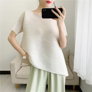 Tianbao — jupe plissée tendance décontractée, haut asymétrique à manches courtes, nouvelle collection