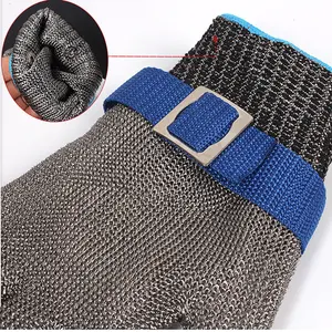 Guanti resistenti al taglio guanti in filo di acciaio inossidabile livello 9 guanti da lavoro di sicurezza per macellaio in rete metallica per il taglio della carne