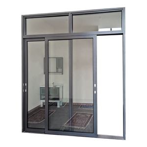 Maison en verre de sécurité bon marché portes coulissantes en verre <span class=keywords><strong>PVC</strong></span> fenêtres d'ouragan porte horizontale fronts en aluminium porte d'entrée - Product Image 1