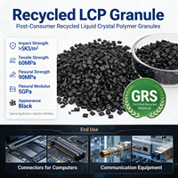Granulés LCP recyclés certifiés GRS, noirs, haute rigidité, flexion 5 GPa, pour connecteurs informatiques, injection