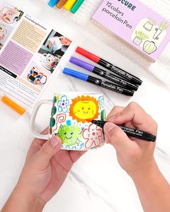 Kiocure-Kit de <span class=keywords><strong>pintura</strong></span> <span class=keywords><strong>para</strong></span> adultos, 2 <span class=keywords><strong>tazas</strong></span> de cerámica, bolígrafos de 12 Colores, apto <span class=keywords><strong>para</strong></span> lavavajillas, regalo de San Valentín - Product Image 2