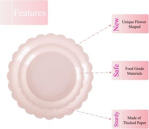 Premium <b>Disposable</b> Plastic <b>Plates</b> with Elegant Lace Patterns for Wedding Celebrations and Banquet Events - Product Image 3