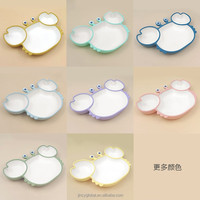 Assiette d'apprentissage pour bébé Jincy, forme de crabe mignonne, ventouse puissante, silicone de qualité alimentaire, sans BPA, compatible micro-ondes et lave-vaisselle