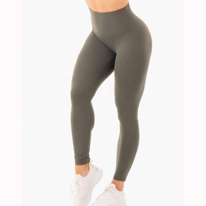 Leggings de gimnasio con entrenador de cintura 92% Nylon y 8% Spandex Leggings elásticos Mujer - Product Image 2
