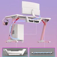 Bureau moderne de Gaming pour ordinateur 2022, Simple, en forme de K, avec cadre métallique RGB, Table de bureau, pour jeux vidéo